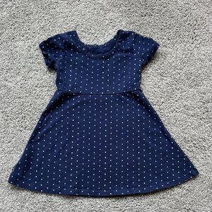 GAP KIDS Dress, Short sleeves, Navy with multi-colored dots, 3T, pockets